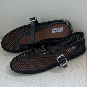 Alaia fishnet mary Jane flats 39